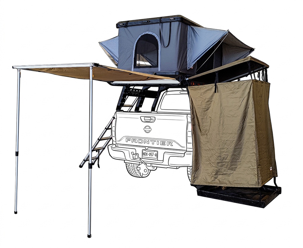 Kit Casa de Campaña Plus, Shower Tent, Toldo y Roll Bar